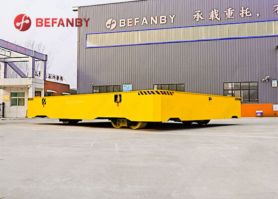 100 Ton Load Capacity Trackless Transfer Cart With PU Wheels and Battery Power for Heavy Material Handling