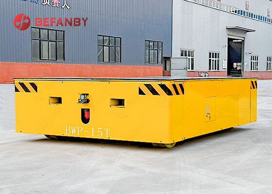 औद्योगिक उपयोग के लिए पीयू पहियों और रिमोट कंट्रोल के साथ 15T लोड क्षमता ट्रैकलेस ट्रांसफर कार्ट