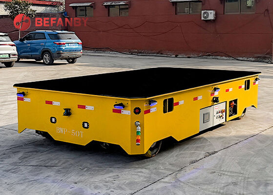 50T कस्टम स्टील संरचना फ्रेम ट्रैकलेस फ्लैट ट्रांसफर कार्ट
